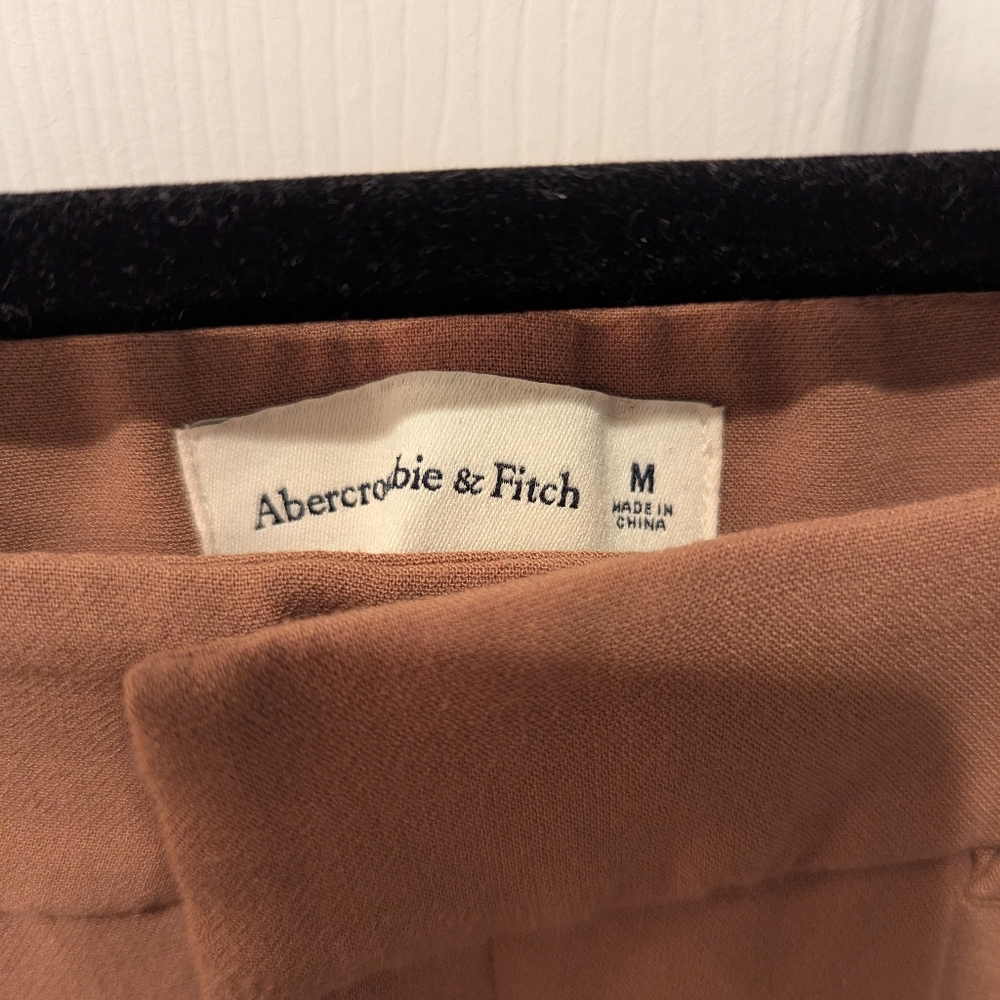 Abercrombie & Fitch Tailored Wide Leg Pants In Brown - Picture 4 of 6